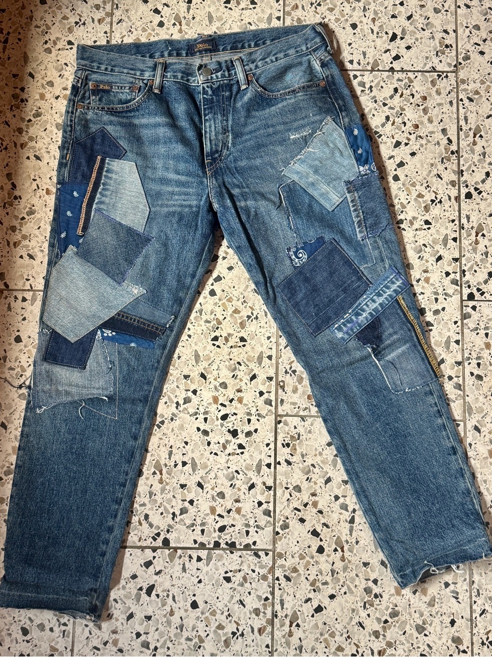 Polo Ralph Lauren Avery Boyfriend Patchwork Distressed Jeans Size 29